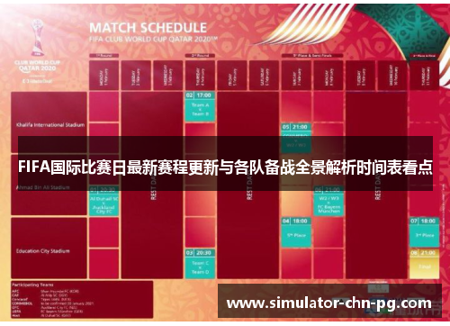 FIFA国际比赛日最新赛程更新与各队备战全景解析时间表看点